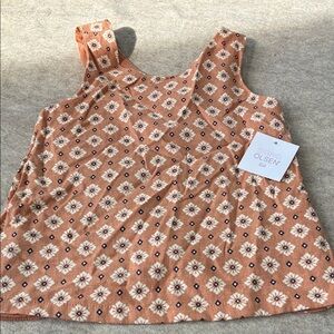 Sigrid Olsen Kids Peach Floral Tank Top